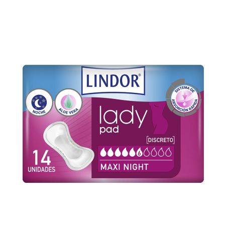 Lindor Lady Pad Maxi Night 6 Drops