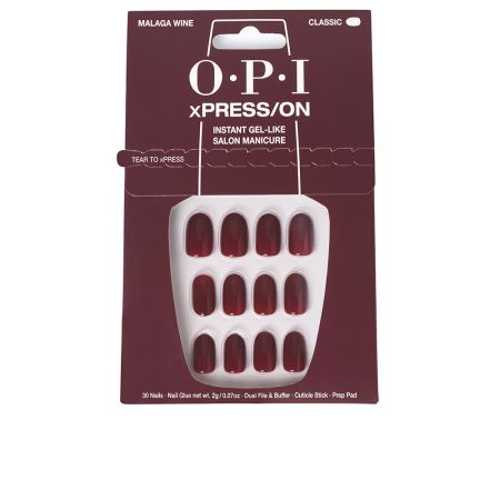 Opi Xpress-On Uñas Artificiales Tonos Icónicos Malaga Wine 30 U