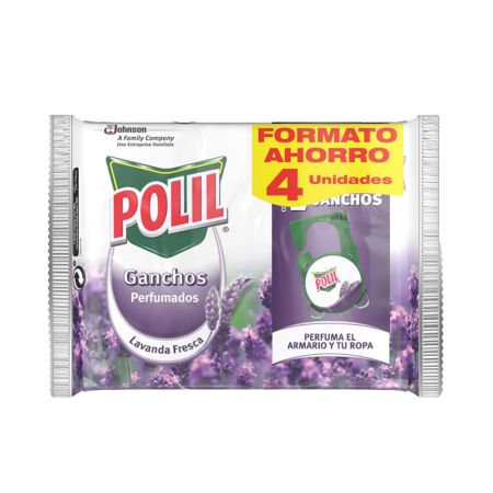 Polil Gancho Lavanda 4 Ud