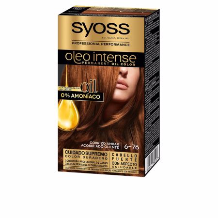 Syoss Olio Intense Tinte Sin Amoniaco 6,76-Cobrizo Ambar 5 Piezas
