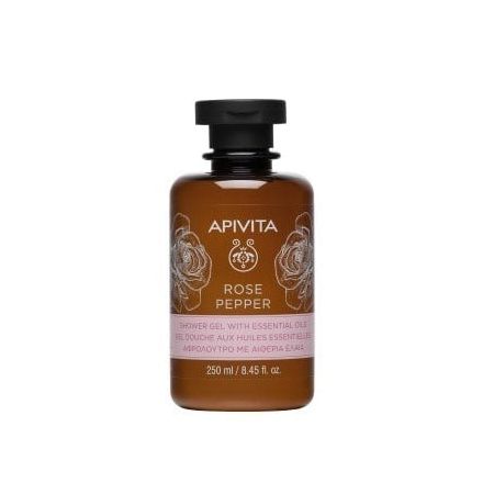Apivita Gel De Bain Á La Rose Et Au Poivre 250ml