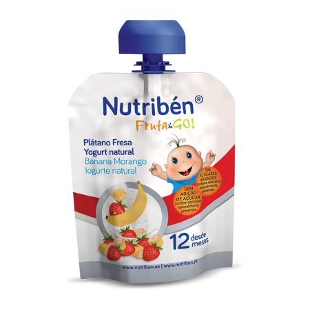 Nutribén Fruit & Go Banane, Fraise Et Yaourt Nature 90g