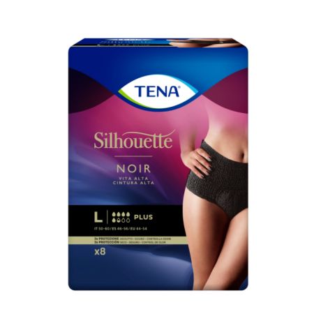 Tena Silhouette Tall Black Panty L 8U 