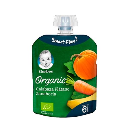 Gerber Organic Citrouille Banane Carotte 90g  