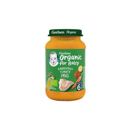 Gerber Organic Carotte Tomate Dinde 1U 190g