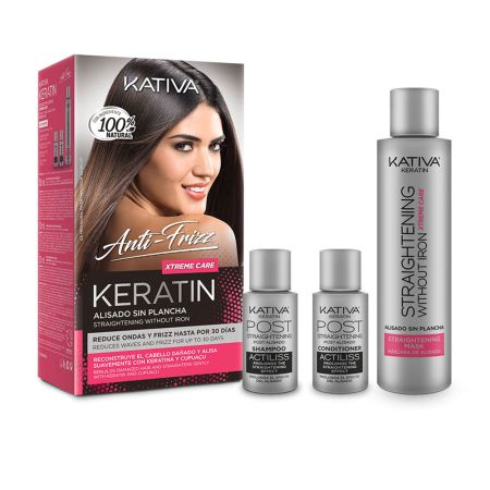 Kativa Keratin Anti-Frizz Smoothing Sans Repassage Xtrem Care 30 Jours Coffret 3 Produits