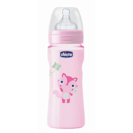 Chicco Well-Being Caoutchouc Biberon Fast Flux Rose 4m+ 330ml
