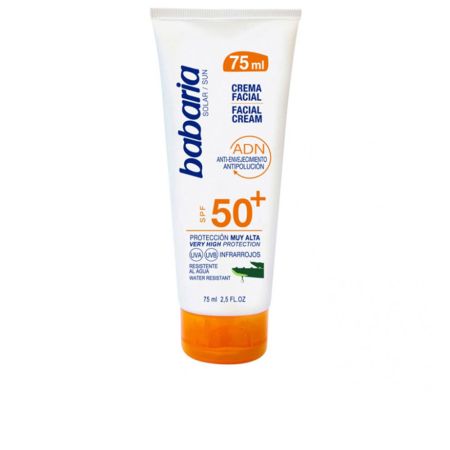 Babaria Crème Solaire Visage Spf50 Aloe Vera Resistant À L'Eau 75ml