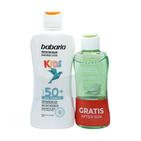 Babaria Kids Protector Solar Spf50 Resistente Al Agua 200ml Balsamo After Sun 1u