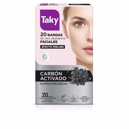 Taky Carbone Activado Bandes De Cire De Visage 20 Unités