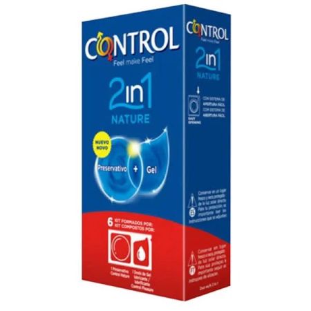 Control Duo Nature 2en1 Préservatifs + Gel 6 Unités