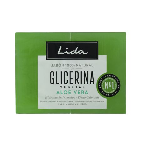 Lida Jabón 100 Natural Glicerina y Aloe Vera Lote 2 X 125g