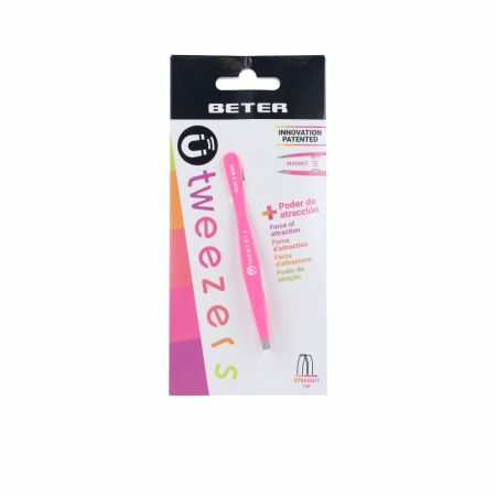 Beter Tweezers Magnetic Straight Tip Pink