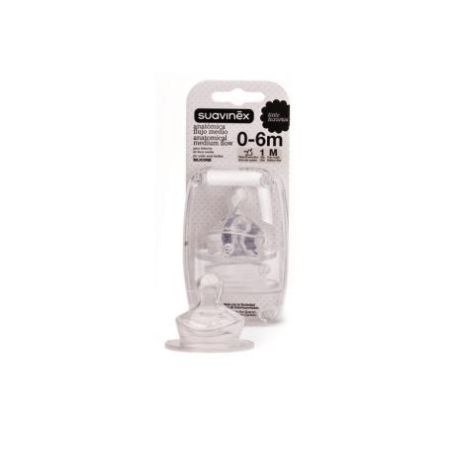 Suavinex Anatomical Silicone Teat Medium Flow 0–6 Months 2 Units