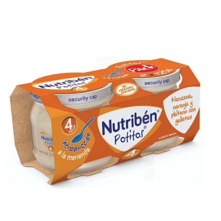 Nutribén Pot Banane, Orange et Biscuit 2 Bocaux 190 g