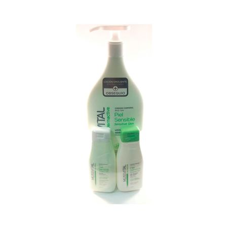 Mussvital Dermactive Lotion Hydratante Peau Sensible 1000ml Set 3 Produits 