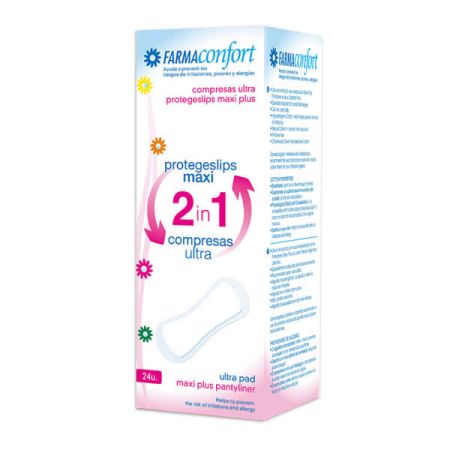 FarmaConfort Protège-Slip Maxi 2in1 Serviette hygiénique Ultra 24 Unité
