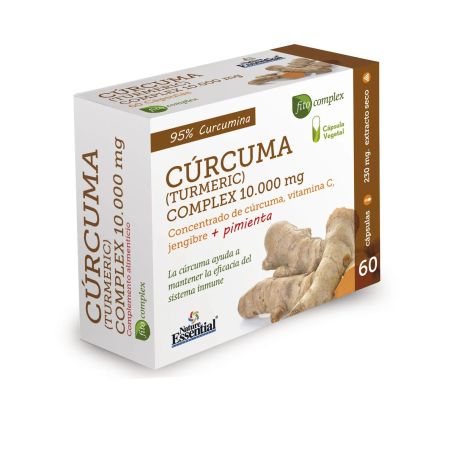 Nature Ess Curcuma 10,000 Mg Jengibre Pimienta C 60 Vcap