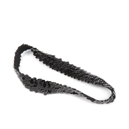 Inca Cinta Elástica Negra Con Lentejuelas 1 U