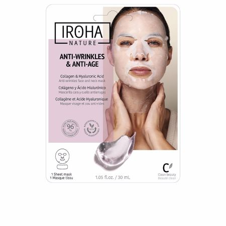 Iroha Nature Anti Âge Masque Coton Visage Et Cou Collagène 1 Unité