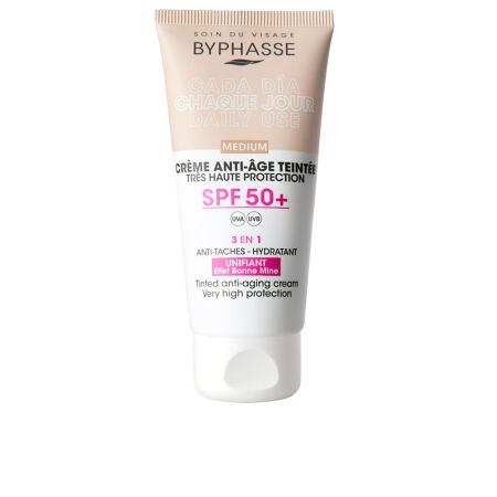 Byphasse Crema Facial Antiedad Con Color Spf50 Medium 50ml