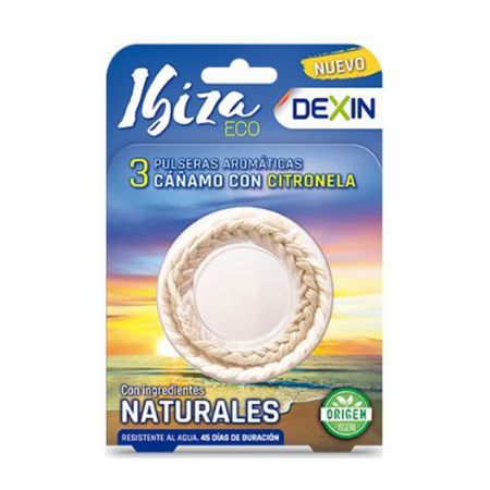 Dexin Bracelets Anti-Moustiques à la Citronnelle Résistants à l'Eau Pack Ibiza 3 Unités