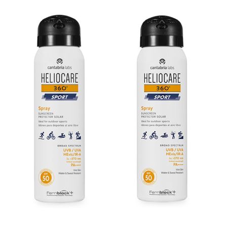 Heliocare 360º Sport Spray Écran Solaire Spf50 2x100ml