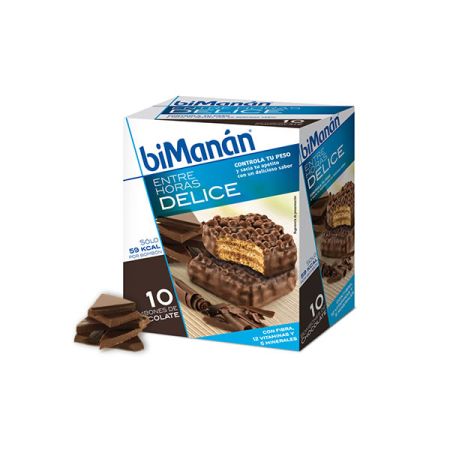 Bimanan Sustitutive Snacks Bonbons Croustillants au Chocolat 10 Unités
