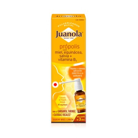 Juanola Spray Buccal au Miel, à L'échinacée, à la Sauge et à la Vitamine B3 30ml