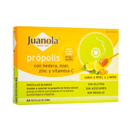Juanola Hedera Propolis, Miel, Zinc et Vitamine C 24U 