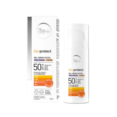 Be+ Skinprotect Gel Visage Coloré pour Peaux Grasses Spf50+ 50ml