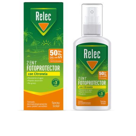 Relec Photoprotecteur 2 En 1 Spray Citronnelle Spf50 100ml