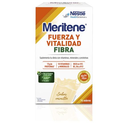 Meritene Active Senior Nutrition Batido Sabor Vainilla Rico En Fibra 14 Sobres